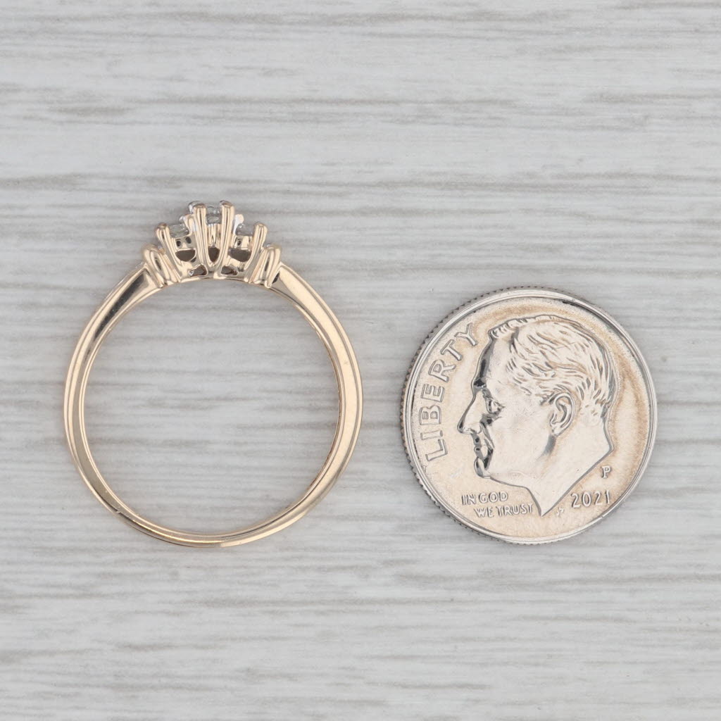 Gray 0.20ctw Diamond 3-Stone Engagement Ring 10k Yellow Gold Size 7.25 Stackable