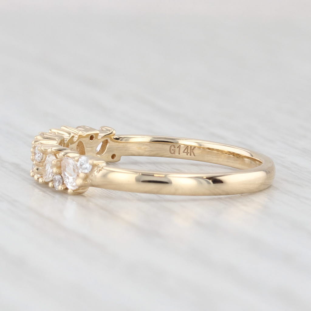Light Gray New 0.43ctw Diamond Wedding Band 14k Yellow Gold Stackable Anniversary Ring 6.75