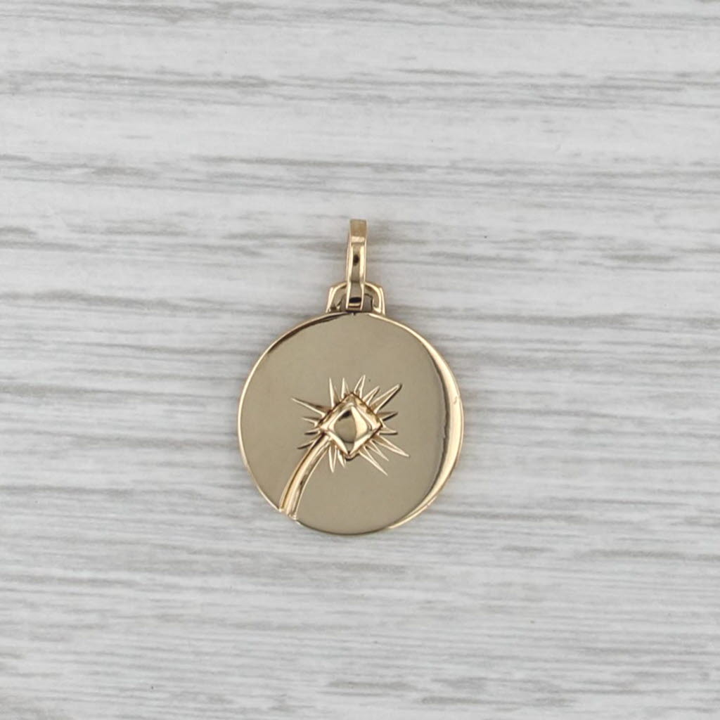 Monica Rich Kosann Dandelion With Intaglio Pendant 18k Yellow Gold Charm