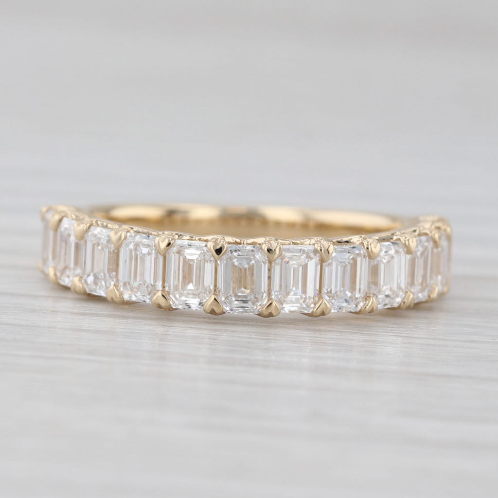 Light Gray New 1.85ctw Lab Grown Diamond Wedding Band 14k Yellow Gold Stackable Ring Sz 6.5