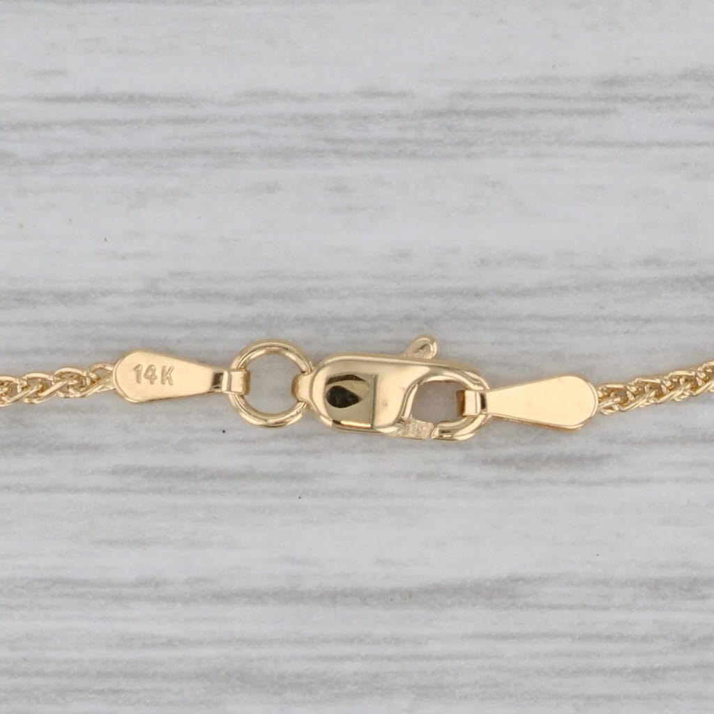 New Wheat Chain Necklace 14k Yellow Gold 18" 1.2mm