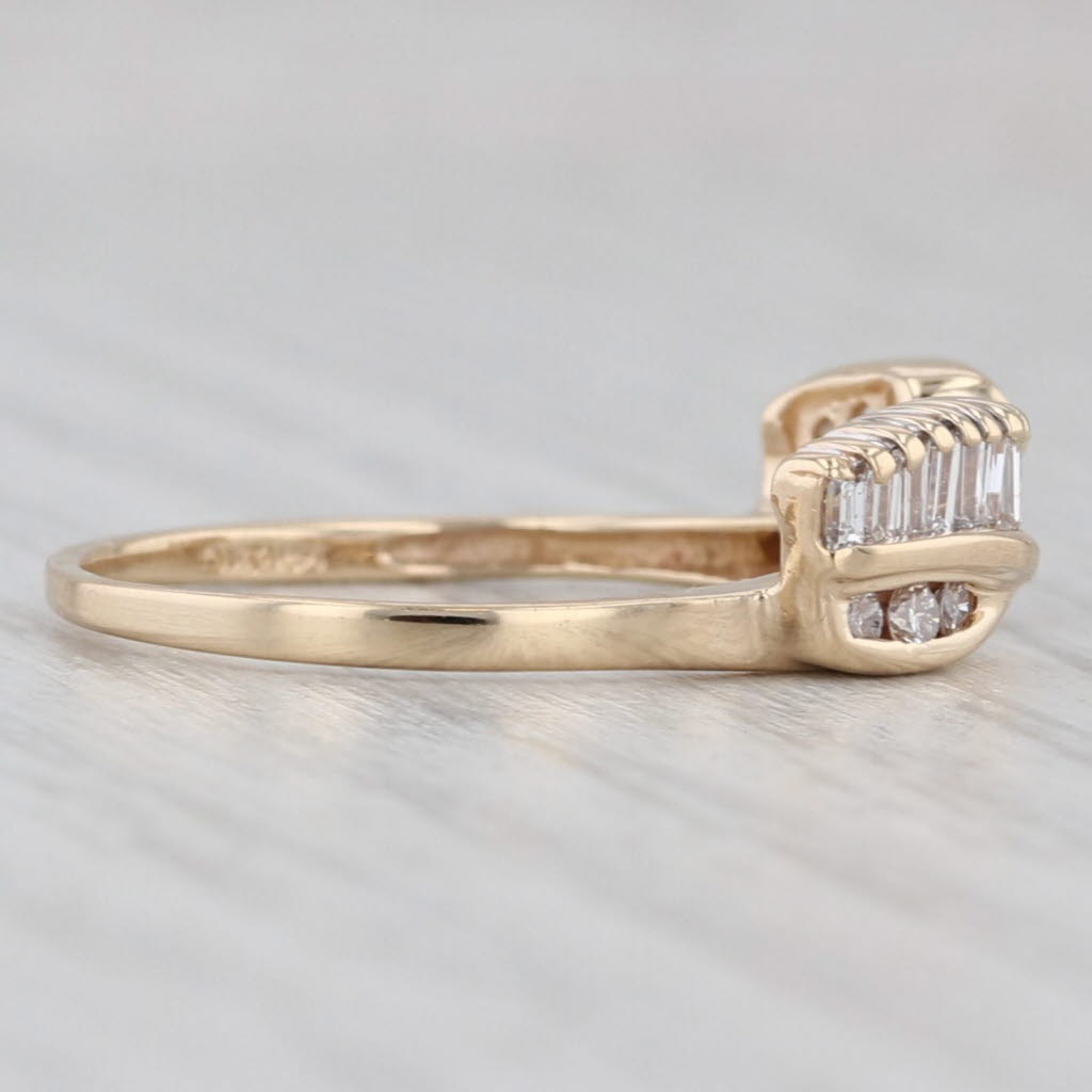Light Gray 0.31ctw Diamond Ring Guard Enhancer Wedding Band 14k Yellow Gold Size 7.25