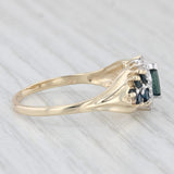 0.85ctw Marquise Blue Sapphire Diamond Ring 10k Yellow Gold Size 11
