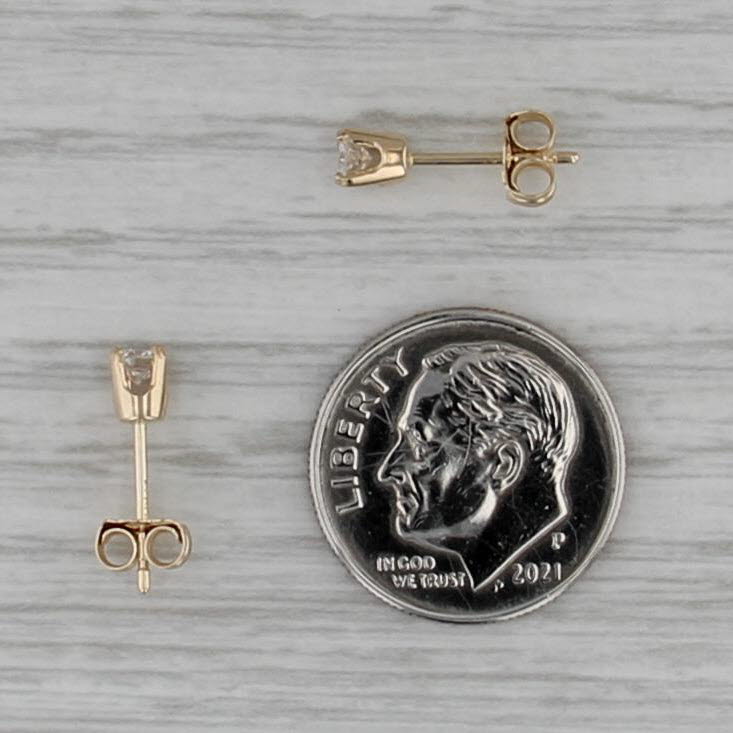 0.22ctw Diamond Stud Earrings 14k Yellow Gold Round Solitaire Studs