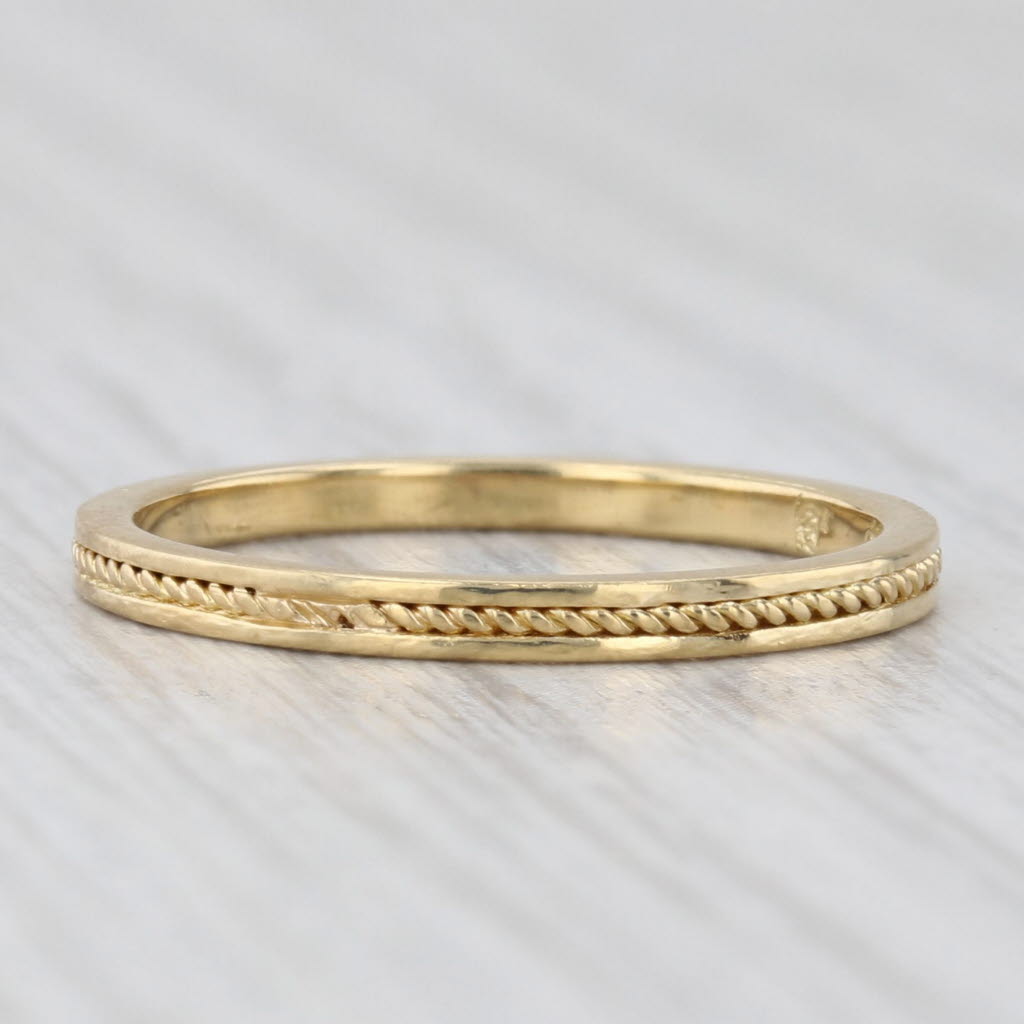 Hidalgo Bead Accented Wedding Band 18k Yellow Gold Size 5.75 Stackable Ring