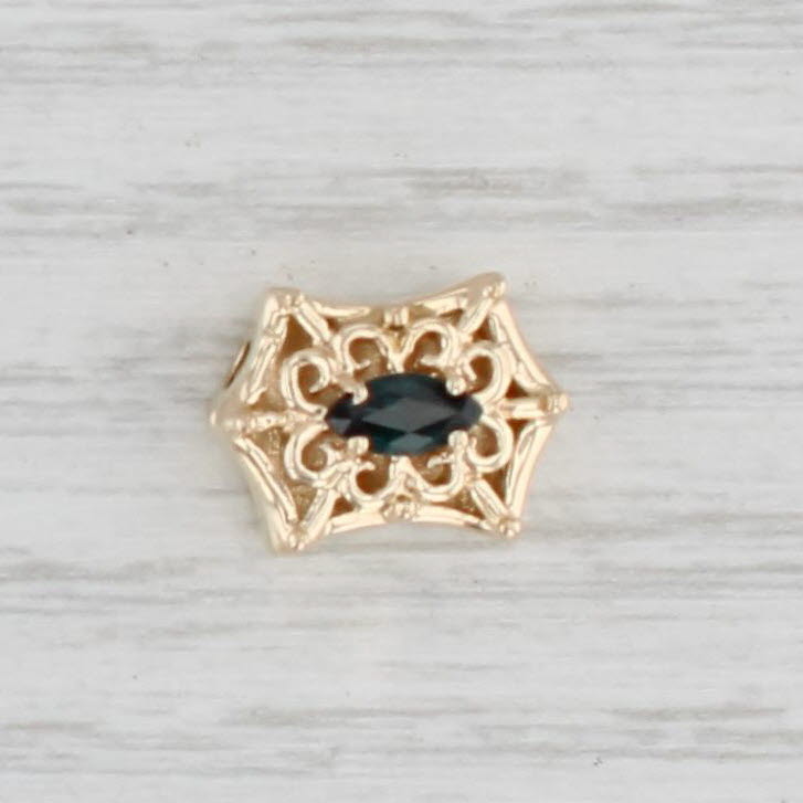 Light Gray Vintage Richard Klein 0.32ct Blue Sapphire Slide Charm 14k Yellow Gold