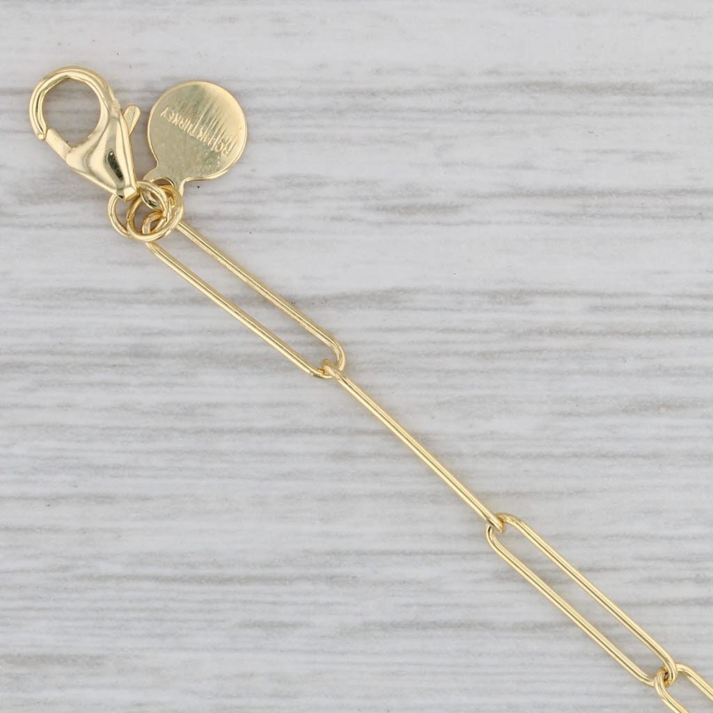 Gray New Petite Paper Clip Chain Necklace 14k Yellow Gold 18" 2.8mm