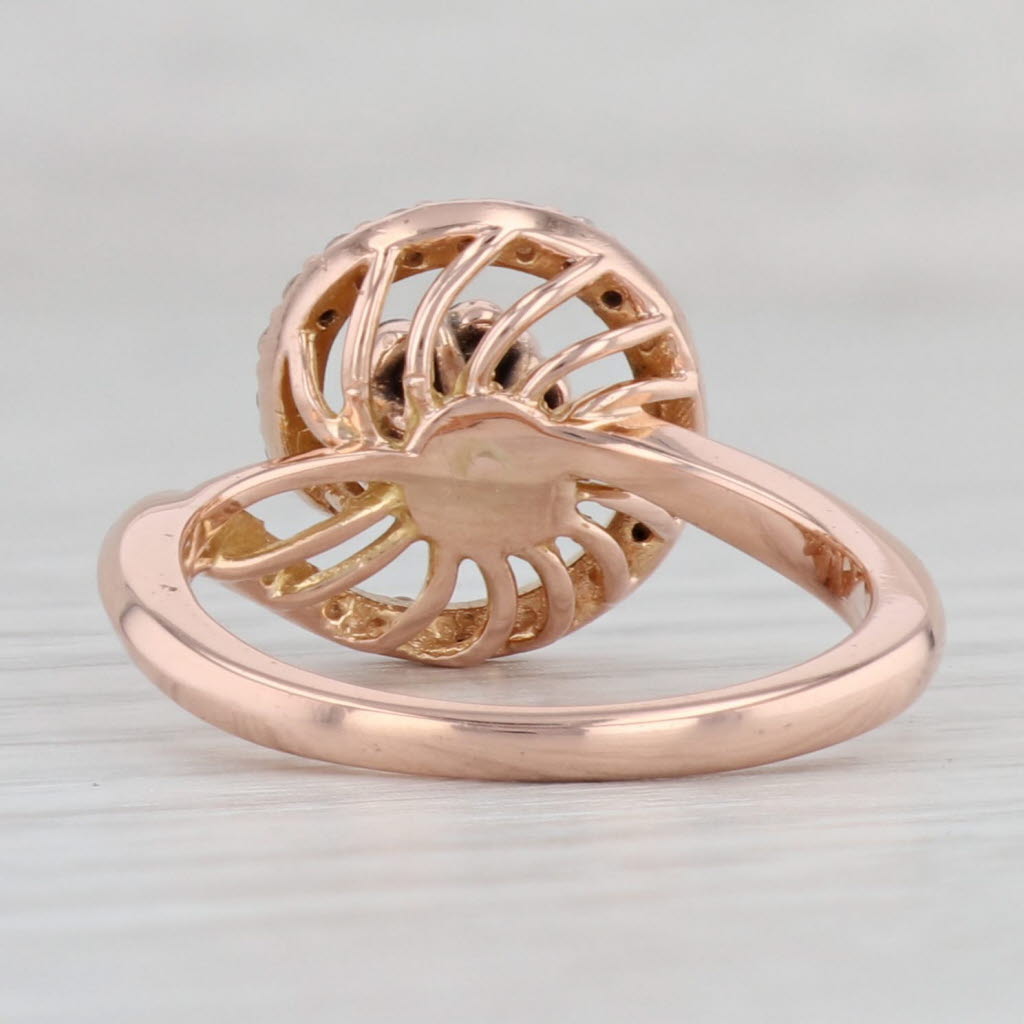 Gray 0.41ctw Argyle Diamond Cluster Swirl Ring 14k Rose Gold Size 7