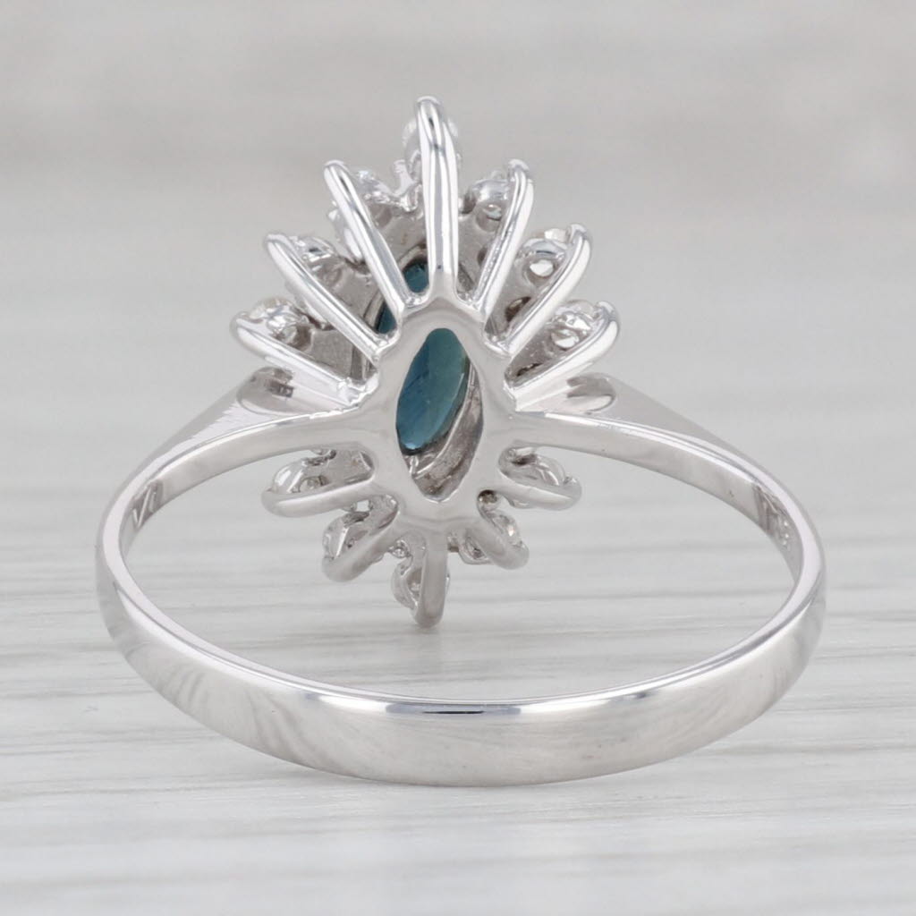 Gray 0.86ctw Marquise Sapphire Diamond Cluster Ring 14k Yellow Gold Sz 8 Engagement