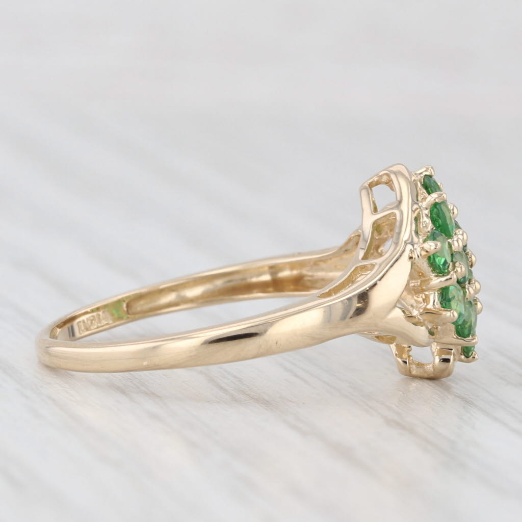 Light Gray 1ctw Tsavorite Green Garnet Cluster Ring 14k Yellow Gold Size 8.25