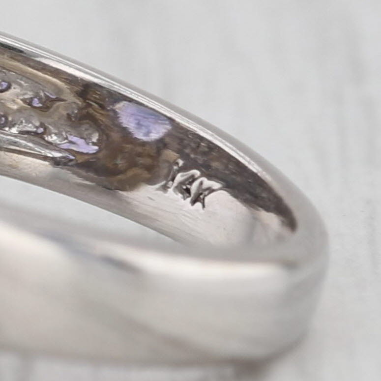 1.42ctw Oval Tanzanite Diamond Halo Ring 14k White Gold Size 6 Engagement