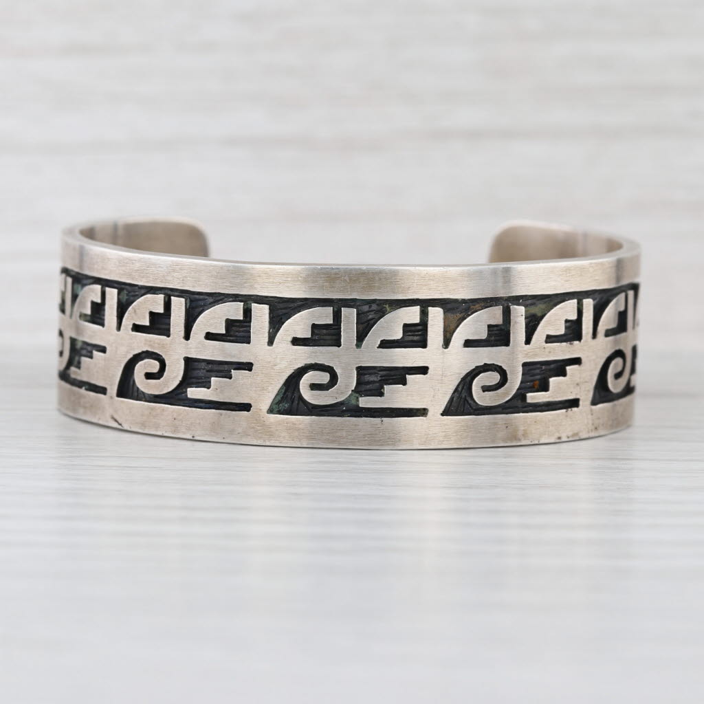 Lymann Nasyestewa Vintage Hopi Cuff Bracelet Sterling Silver Native American