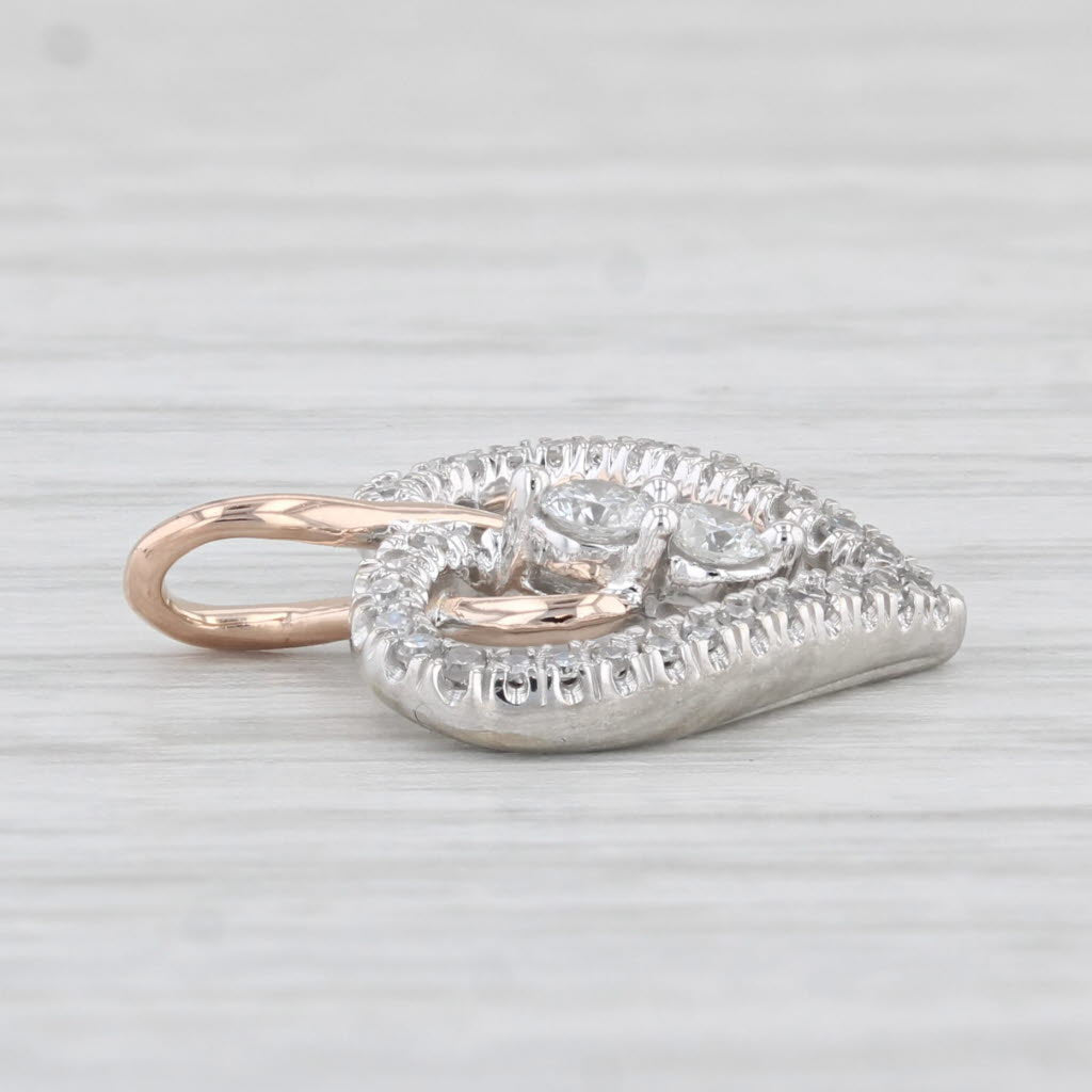 Light Gray Ever Us 0.20ctw Diamond Heart Pendant 14k White Rose Gold