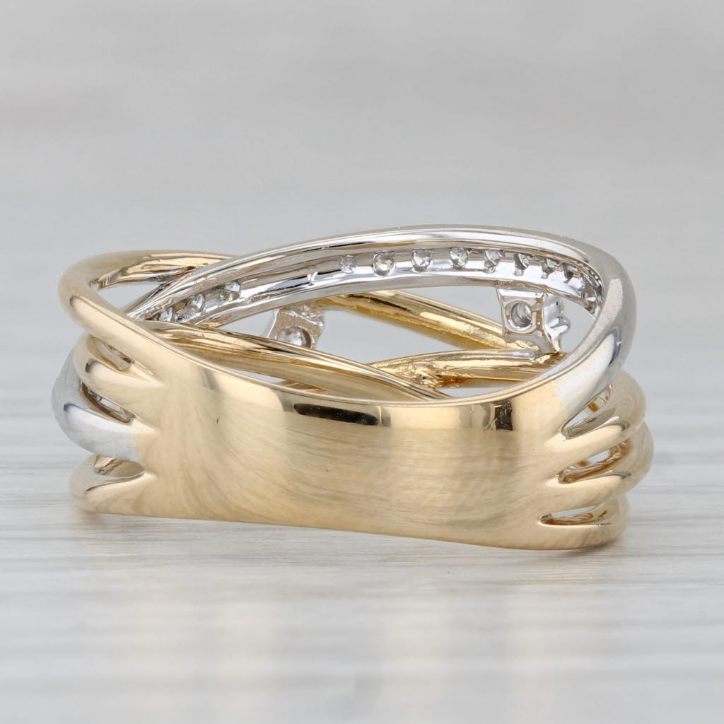 Gray 0.28ctw Diamond Orbit Multiband Ring 18k Yellow Gold Size 7.25
