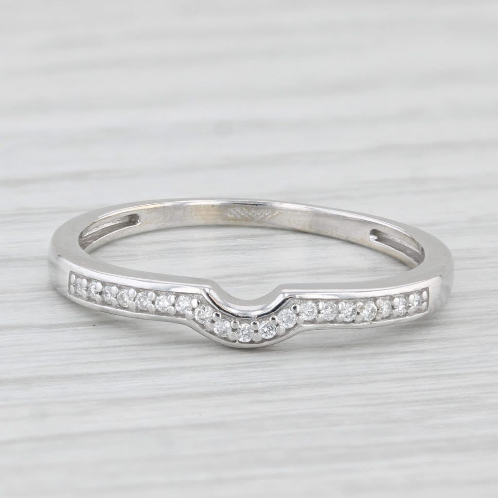 Light Gray Diamond Ring Guard 14k White Gold Stackable Band Size 7 Wedding Anniversary