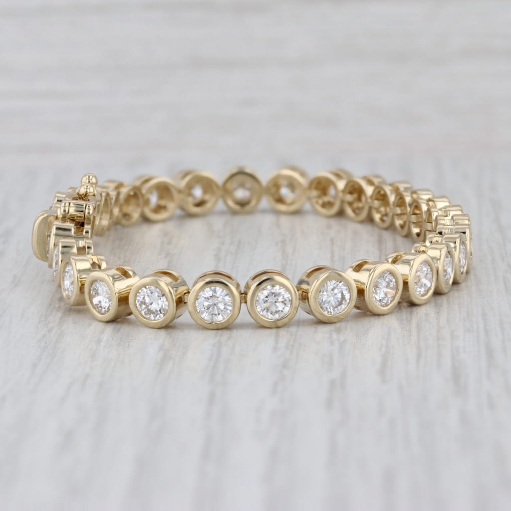New 7.54ctw Lab Diamond Tennis Bracelet 14k Yellow Gold 6.75" 5.6mm