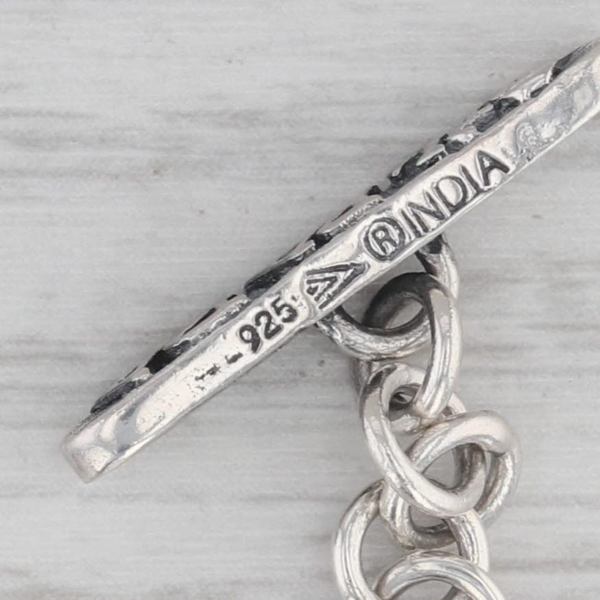 Gray Silpada Wheat Chain Ring Toggle Bracelet Sterling Silver B1704 7"