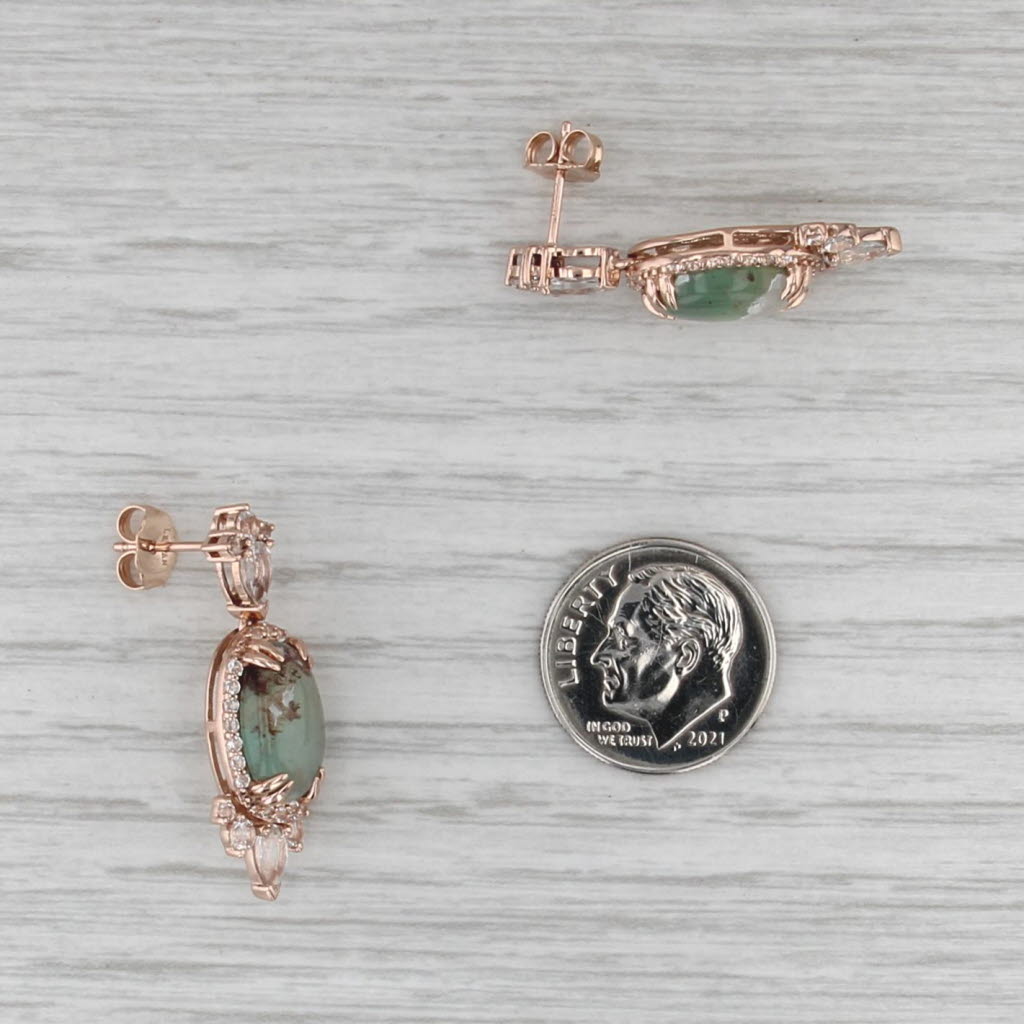 Le Vian Chalcedony Agate White Topaz Drop Earrings 14k Rose Gold