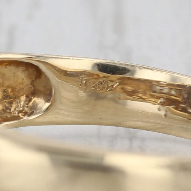 0.78ctw Oval Blue Sapphire Diamond Ring 14k Yellow Gold Size 7.5