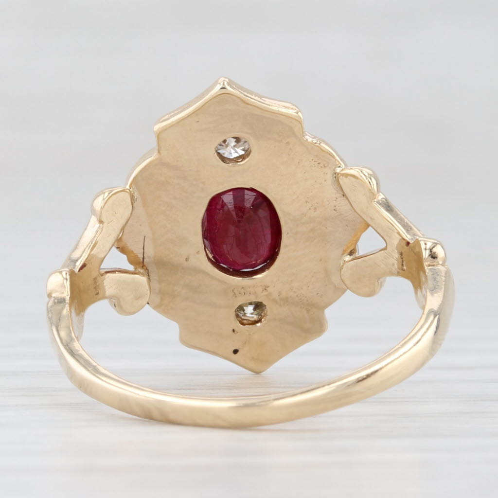 Light Gray Vintage 1ctw Ruby Diamond Ring 14k Yellow Gold Size 8.5