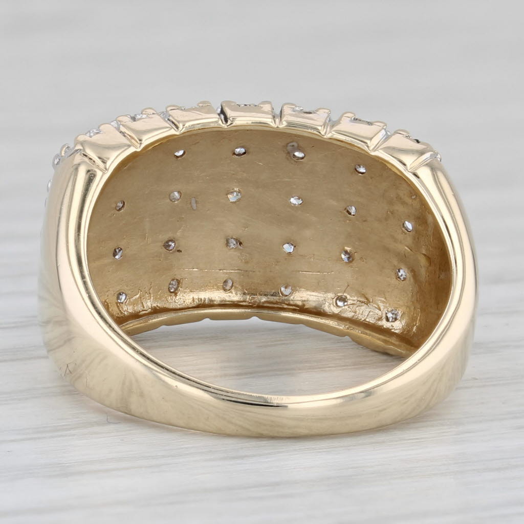 Gray 0.15ctw Diamond Cluster Ring 10k Yellow Gold Size 7