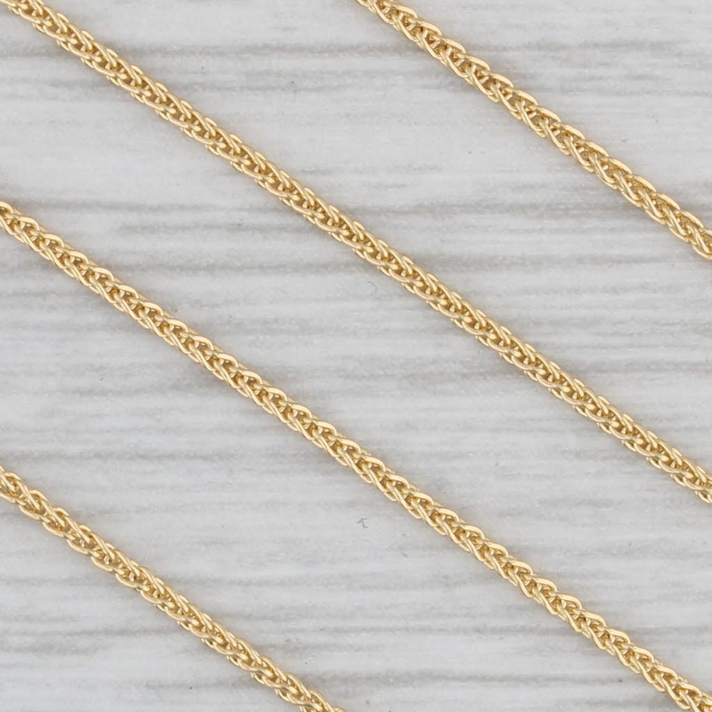 Gray New Round Wheat Chain Necklace 14k Yellow Gold 16" 1mm