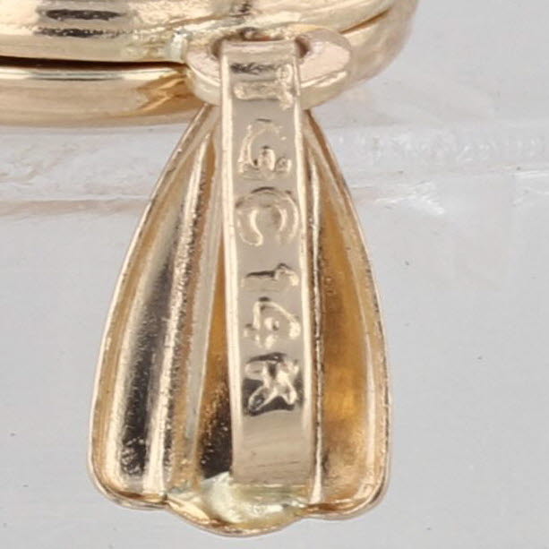 Diamond Star Ornate Photo Locket Pendant 14k Yellow Gold Opens Engravable