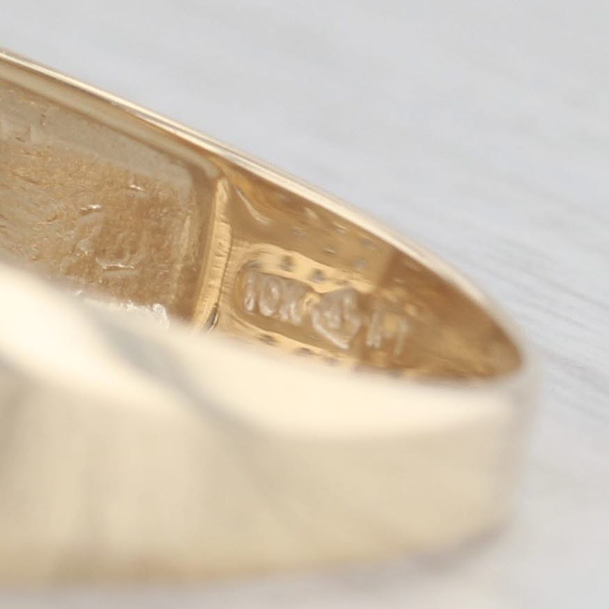 Light Gray 0.20ctw Diamond Men's Ring 10k Yellow Gold Size 10.25