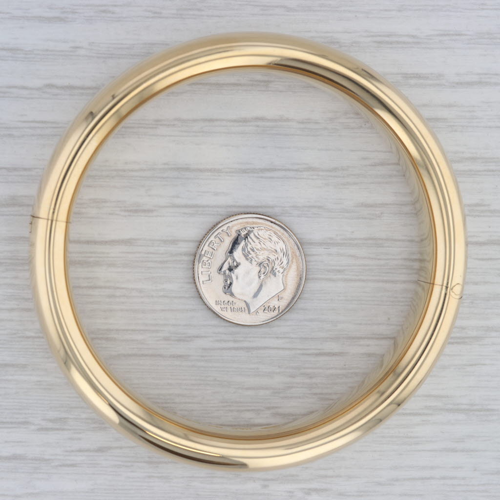 Gray Georg Jensen Denmark Classic Bangle Bracelet 18k Yellow Gold 7" 15mm Pouch