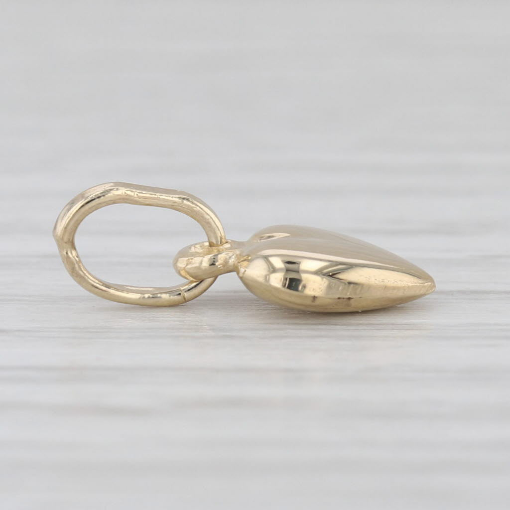 Small Puffy Heart Charm 14k Yellow Gold Pendant