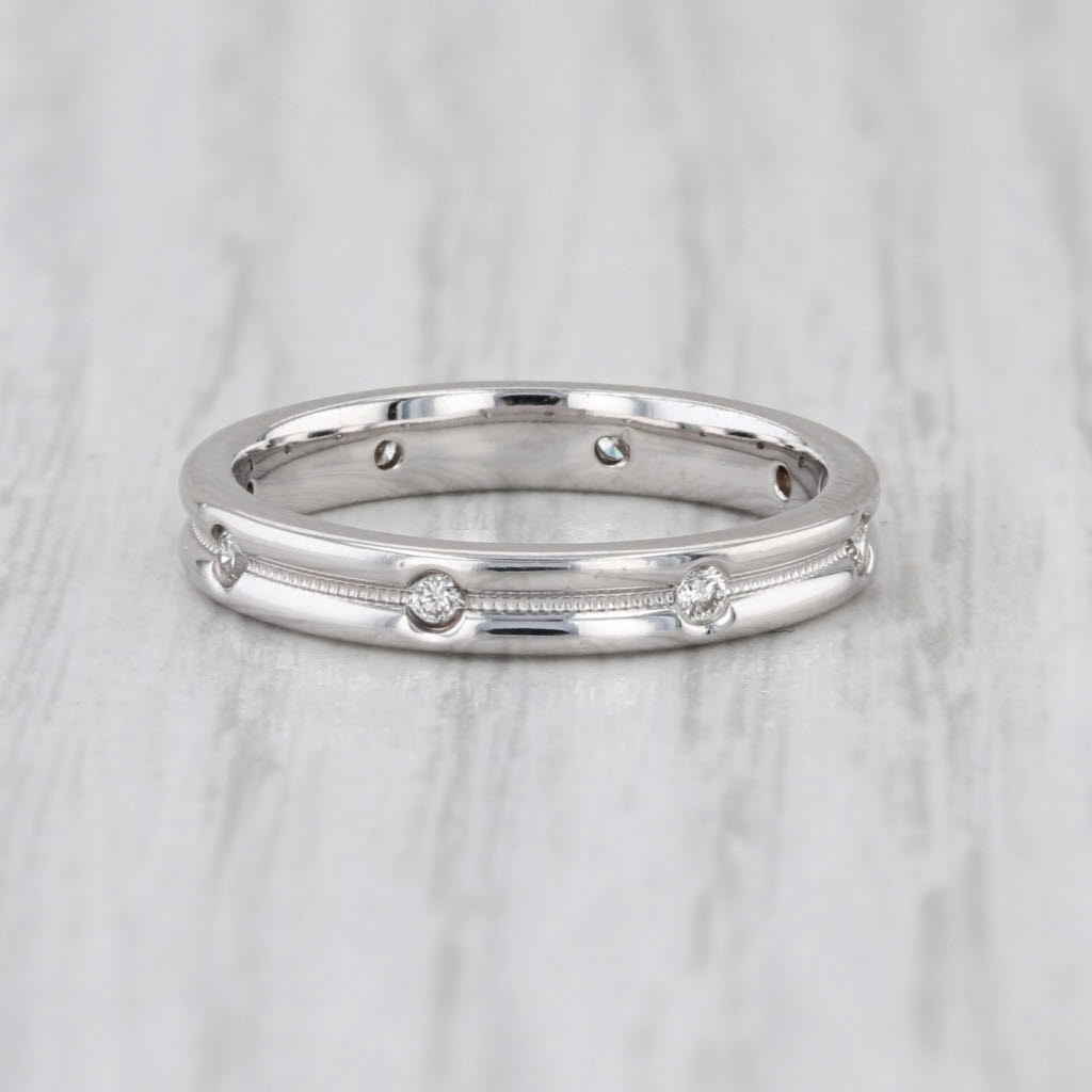 Fredrick Goldman 0.12ctw Diamond Eternity Wedding Band 14k Gold Stackable Ring