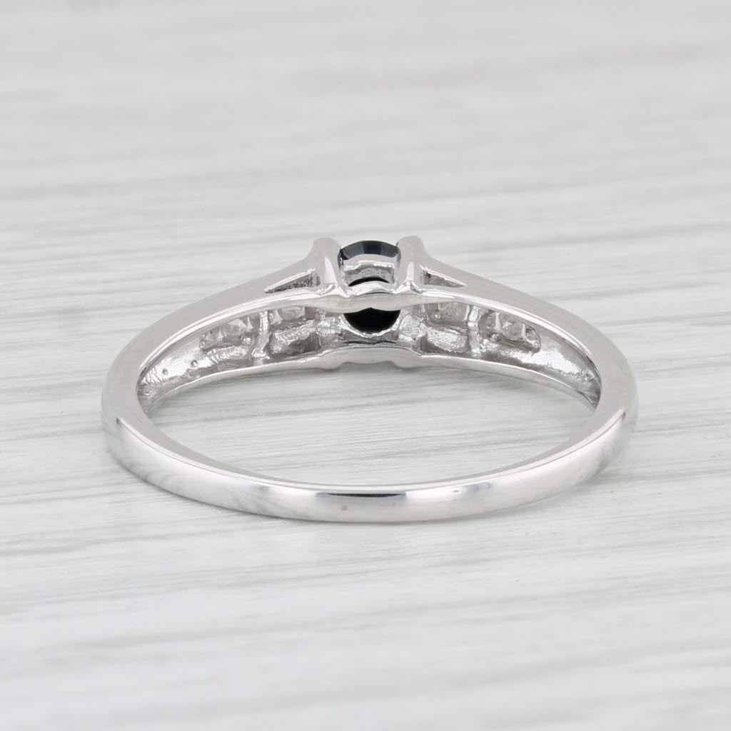 Light Gray 0.33ctw Black White Diamond Ring 10k White Gold Size 7.25 Engagement
