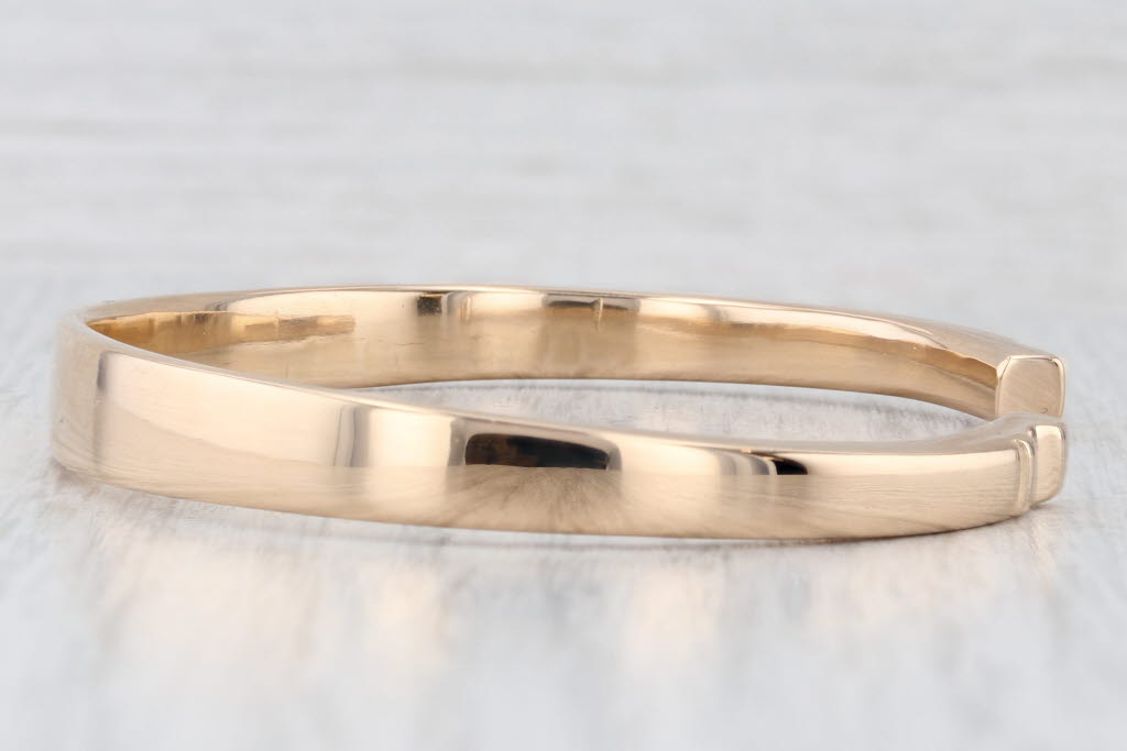 Light Gray Engravable Cuff Bracelet 18k Yellow Gold 6.5" 6.3mm