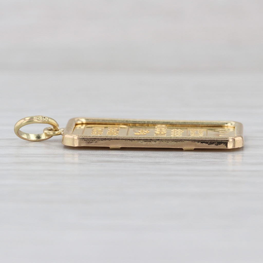 Credit Suisse 5 Gram Fine Gold 999.9 Bar Pendant Charm 18k 14k Frame