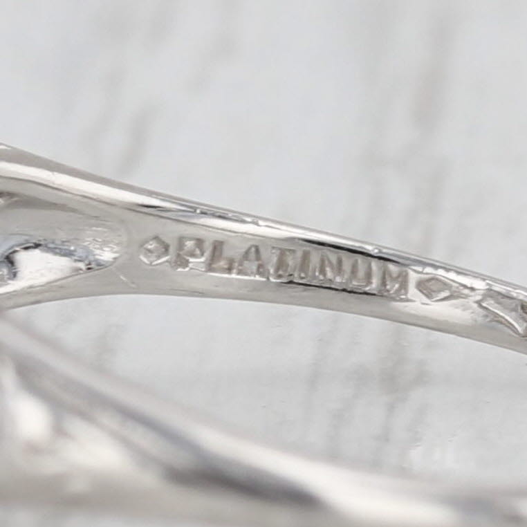 Art Deco 0.60ctw Diamond Engagement Ring Platinum Size 7 Vintage Filigree