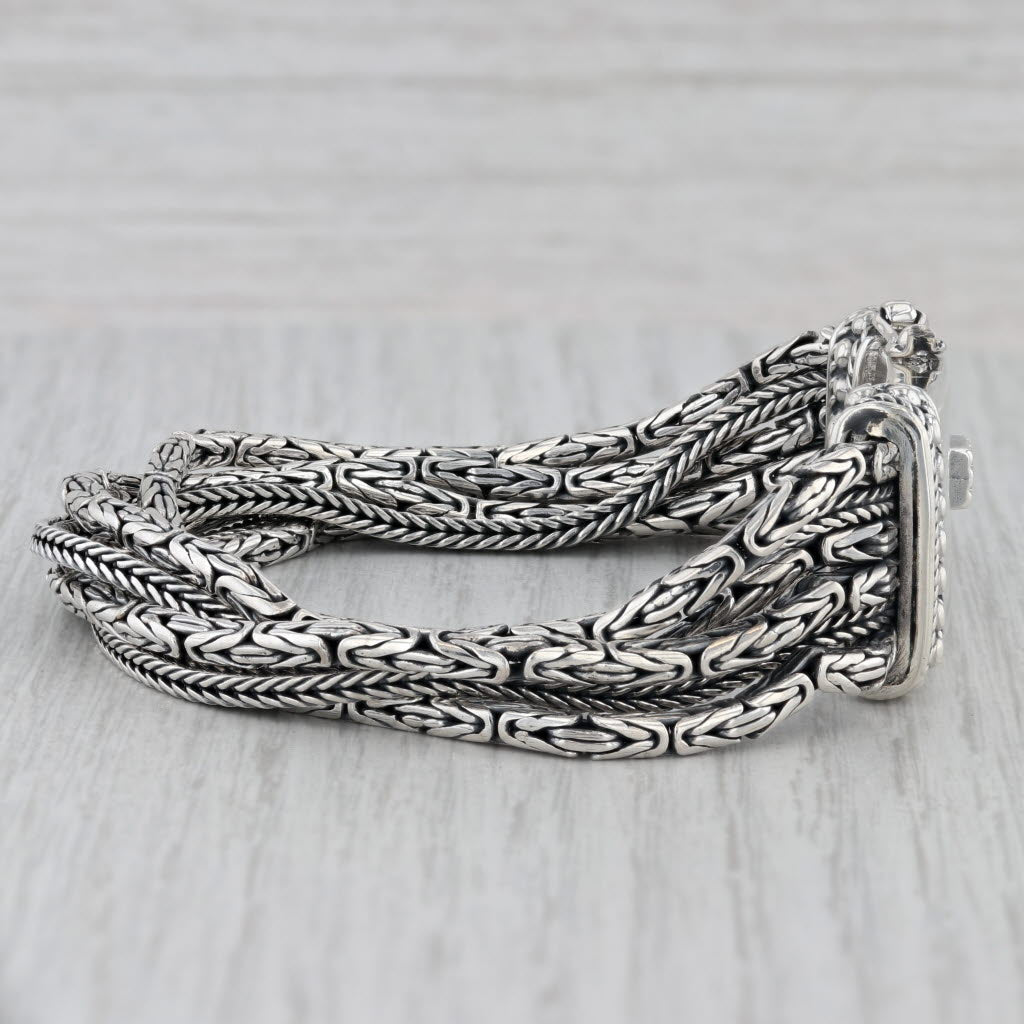 Gray Silpada Multistrand Byzantine Wheat Chains Bracelet Sterling Silver 7"