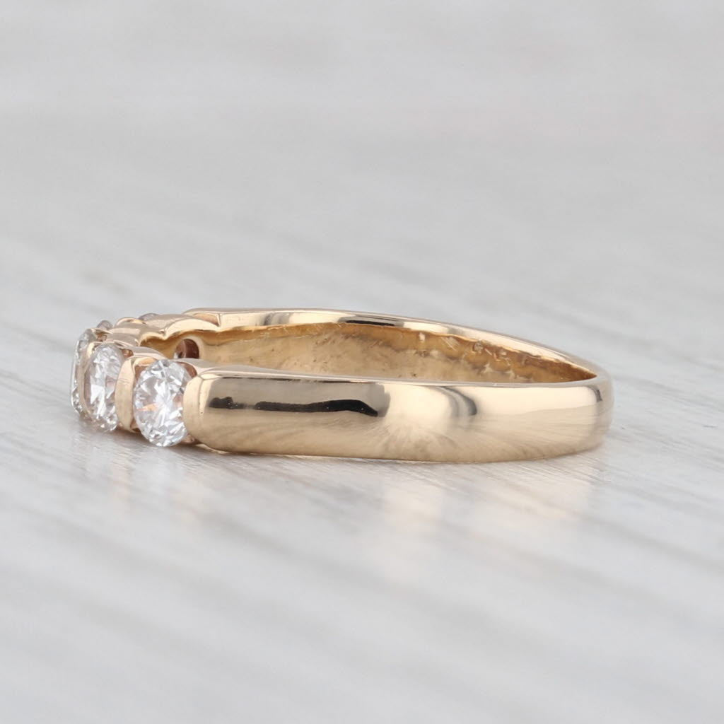 Light Gray 0.62ctw Diamond Wedding Band 14k Yellow Gold Sz 6.25 Stackable Anniversary Ring