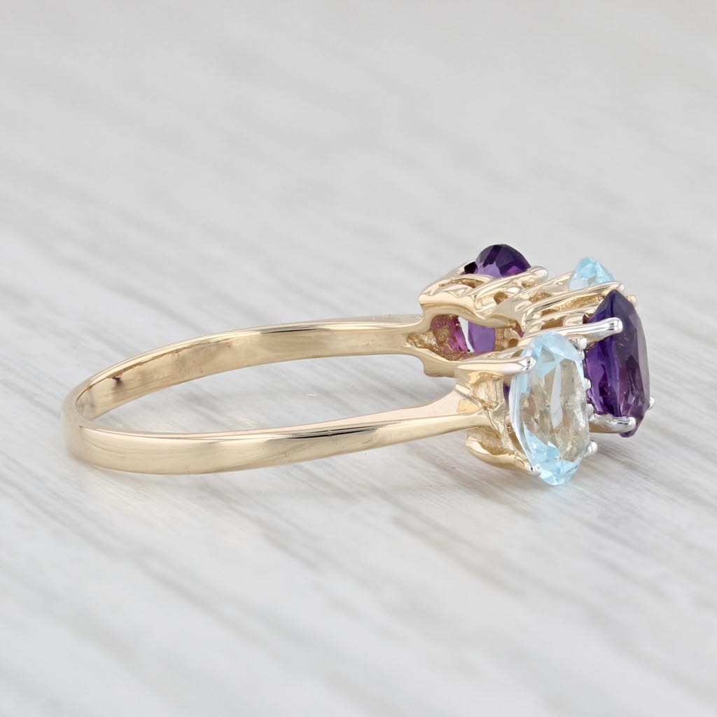 Light Gray 2.09ctw Amethyst Topaz Diamond Ring 14k Yellow Gold Size 7.5