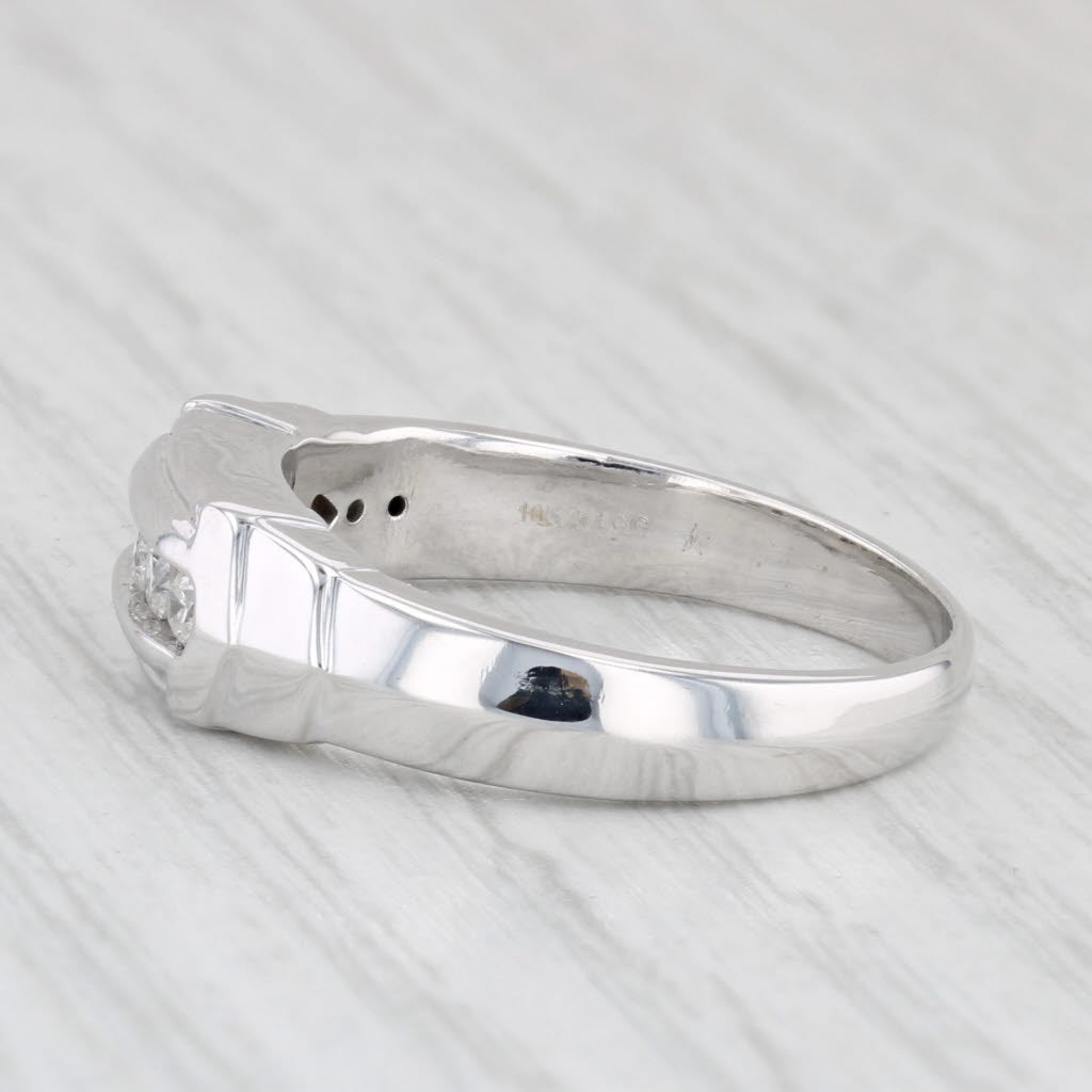 Light Gray Vintage 0.20ctw Diamond Wedding Band 10k White Gold Size 8.5 Ring
