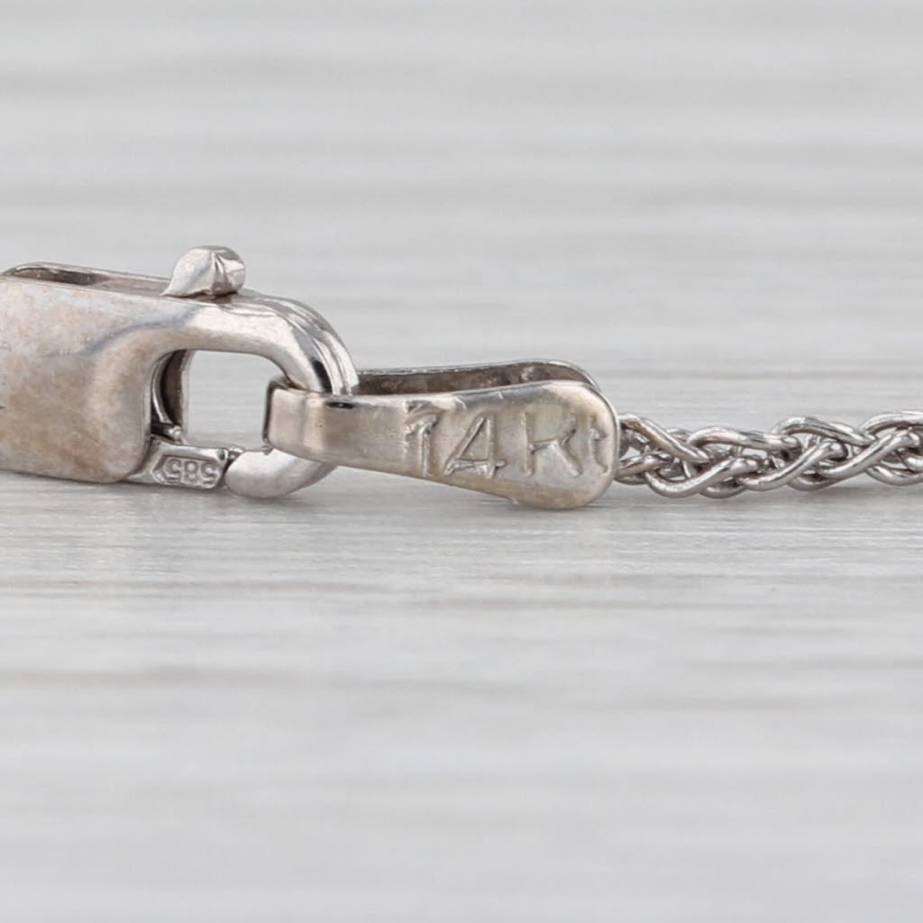 Wheat Chain Necklace 14k White Gold 18.25" 1.2mm