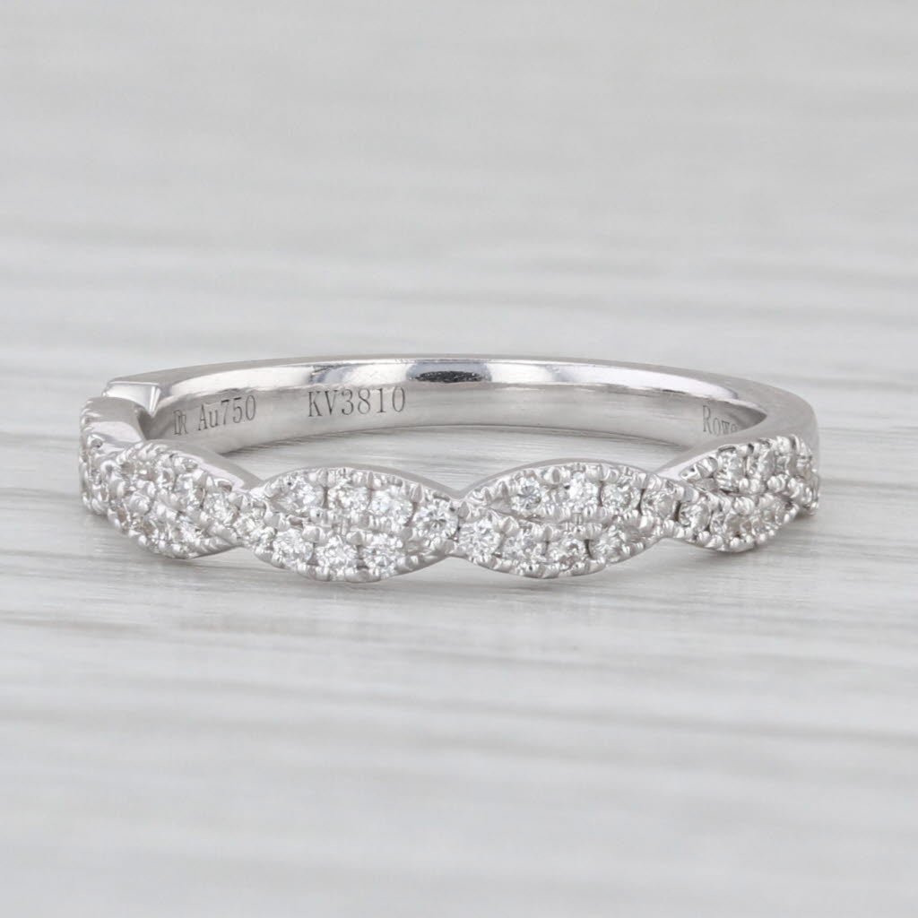 0.24ctw Woven Diamond Stackable Ring 18k White Gold Wedding Band Size 5 Bridal