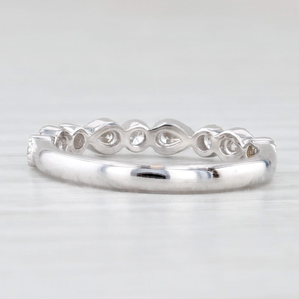 Light Gray New 0.33ctw Diamond Wedding Band 14k White Gold Stackable Anniversary Ring 6.5