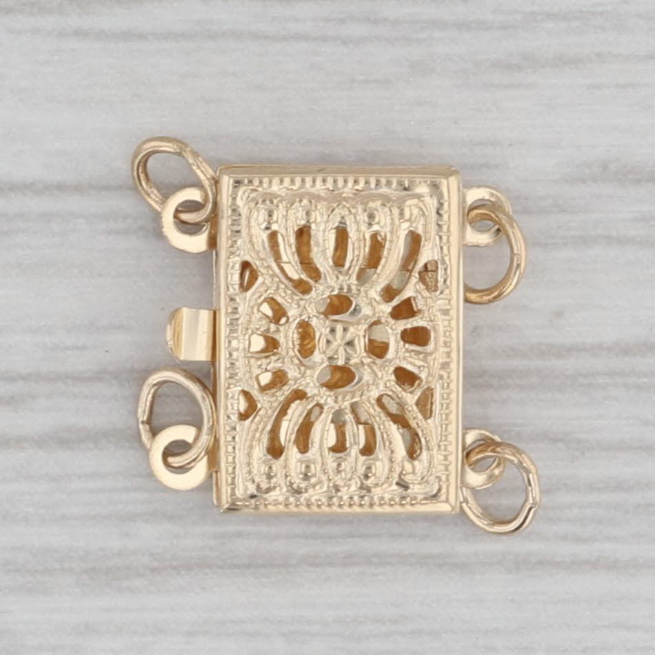 Gray Filigree Pearl Clasp 14k Yellow Gold Jewelry Making Repair Findings