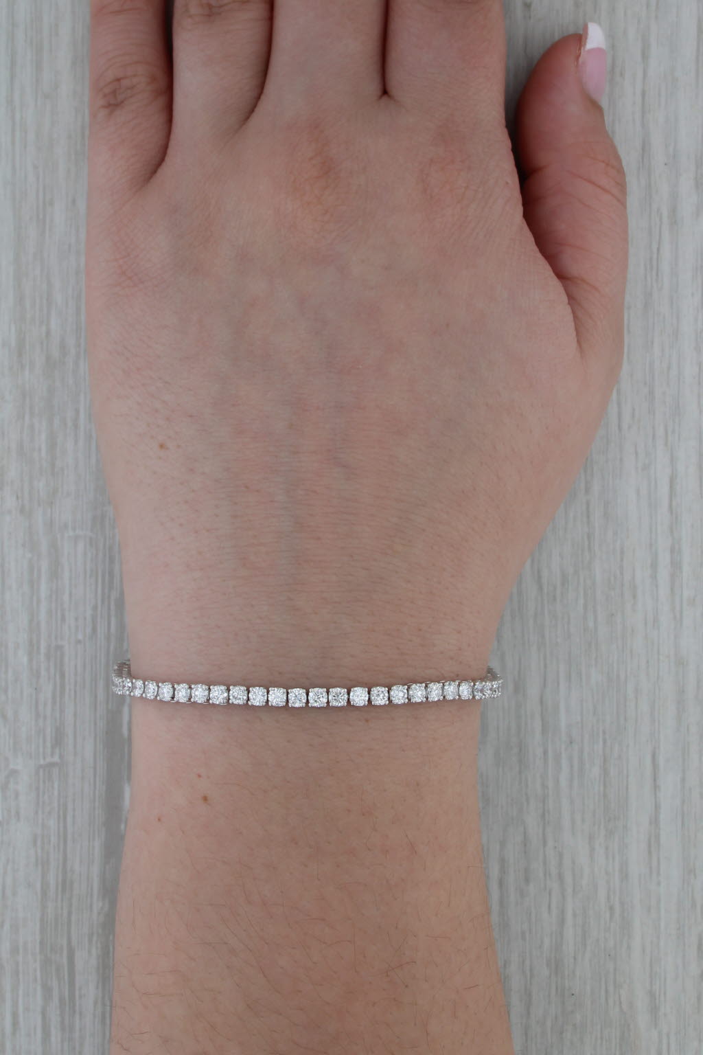 New 5.31ctw Lab Grown Diamond Tennis Bracelet 14k White Gold VS2 F-G 7"