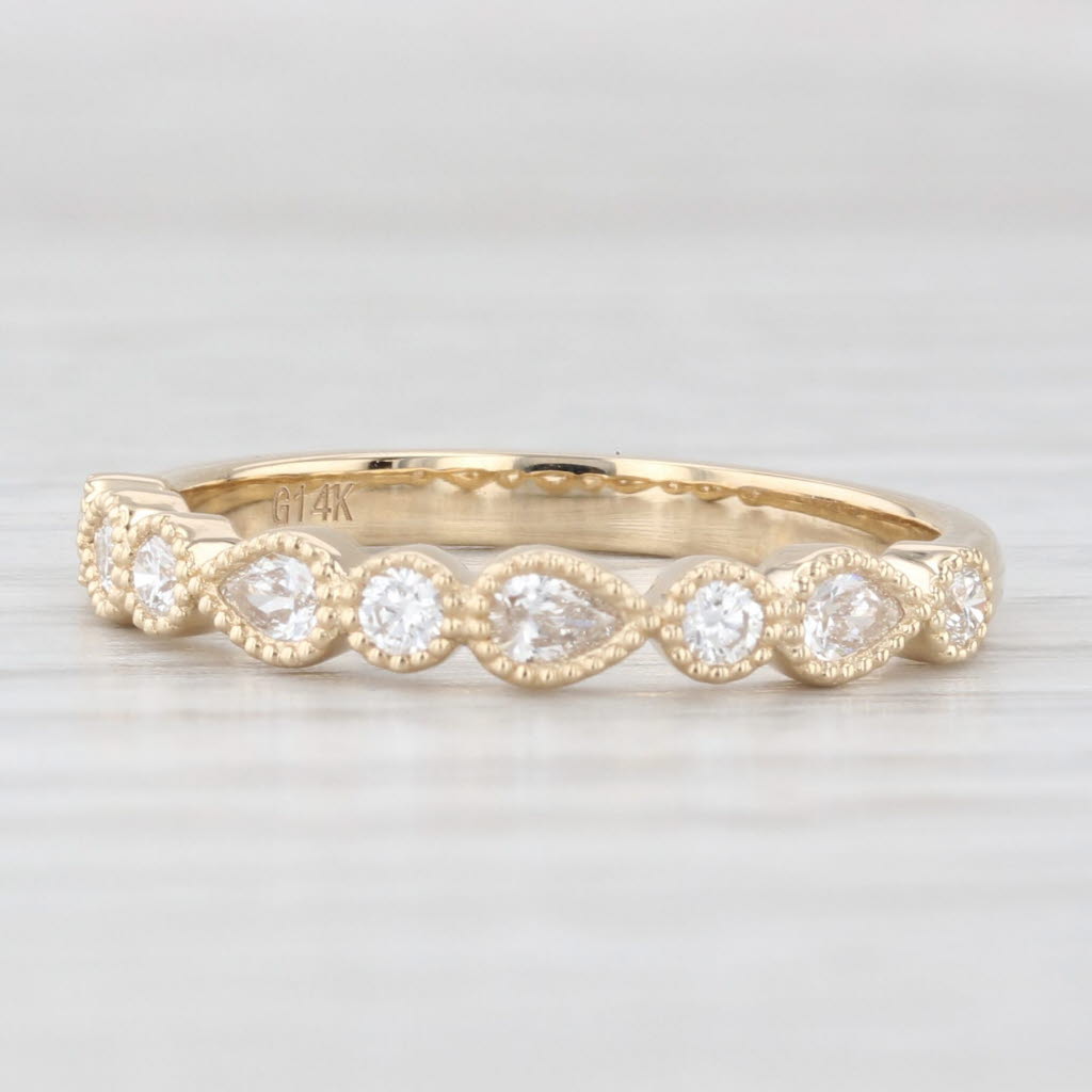 Light Gray New 0.33ctw Diamond Wedding Band 14k Yellow Gold Stackable Anniversary Ring 6.5
