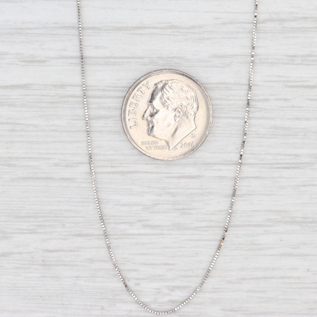 Light Gray 18" 0.5mm Box Chain Necklace 14k White Gold