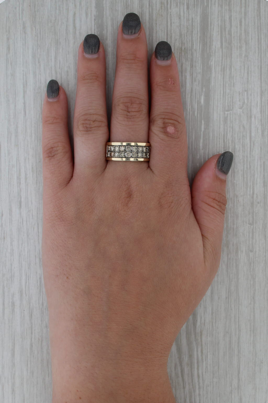 1.45ctw Champagne Diamond Ring 10k Yellow Gold Size 10.5 Men's Wedding