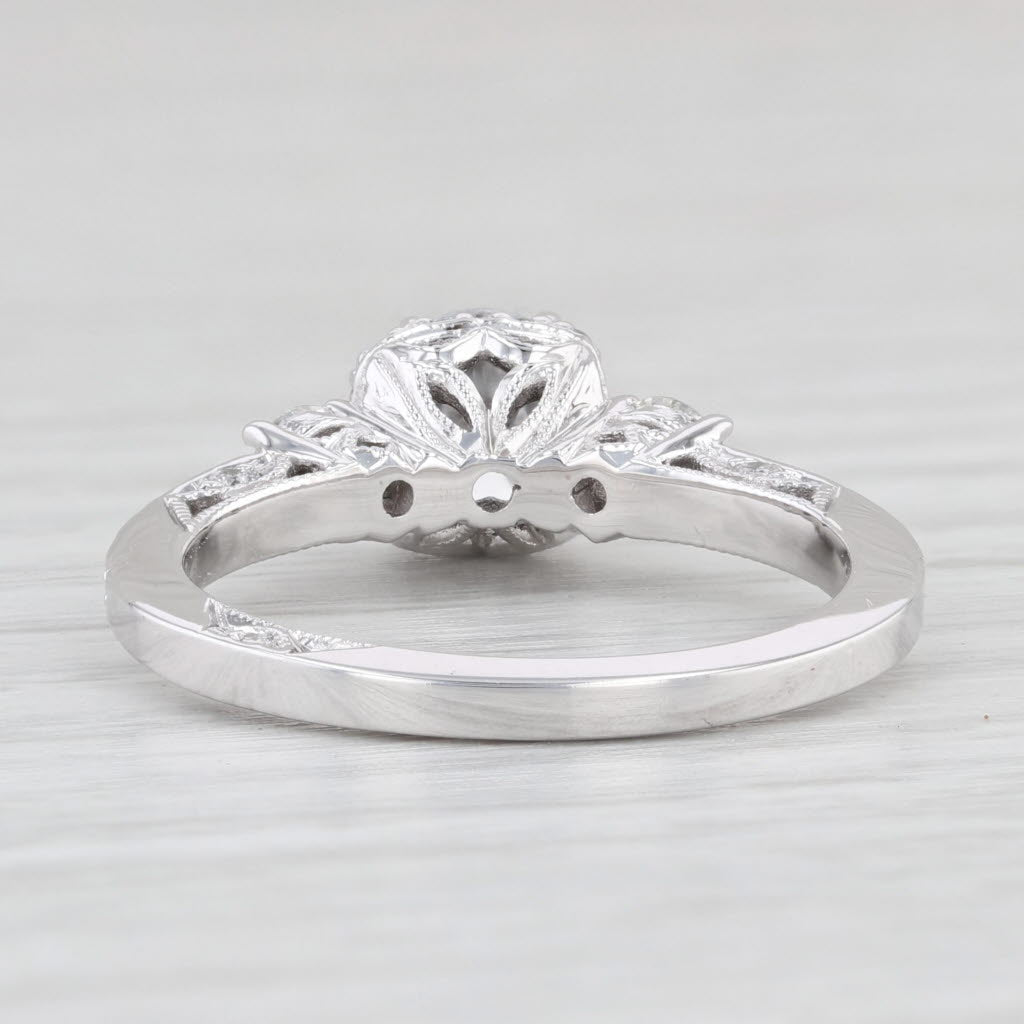 Light Gray New Tacori 0.48ctw Diamond Round Semi Mount Engagement Ring 18k White Gold