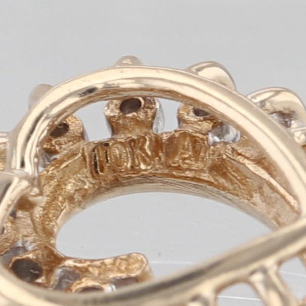 0.14ctw Diamond Framed Open Heart Pendant 10k Yellow Gold