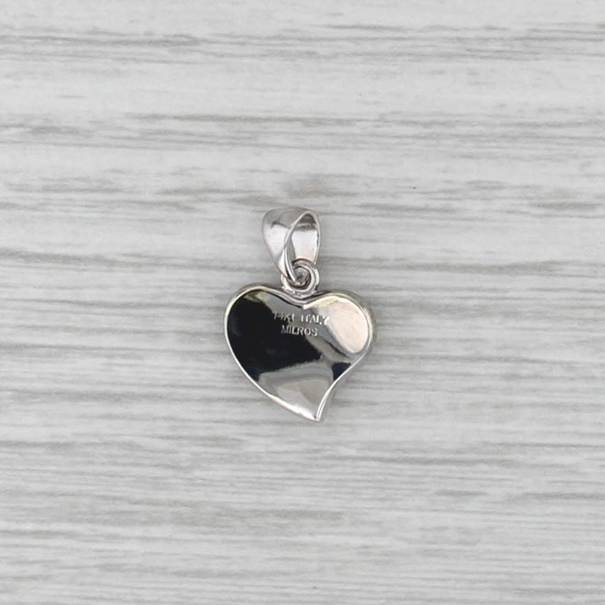 Heart Pendant 14k White Rose Gold Small Drop